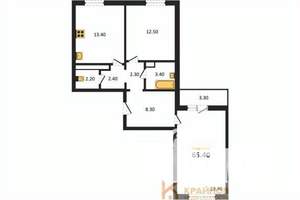 2-к квартира, сданный дом, 65м2, 1/17 этаж