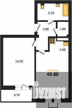 1-к квартира, вторичка, 50м2, 3/19 этаж
