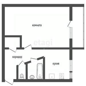 1-к квартира, вторичка, 30м2, 4/5 этаж