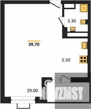 Студия квартира, вторичка, 40м2, 6/15 этаж