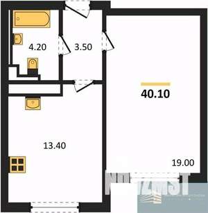 1-к квартира, вторичка, 40м2, 1/17 этаж