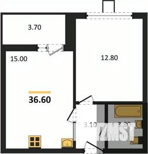 1-к квартира, вторичка, 37м2, 12/17 этаж
