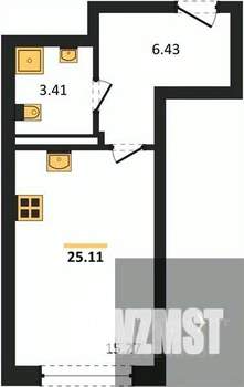 Студия квартира, вторичка, 25м2, 11/18 этаж