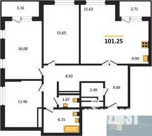3-к квартира, вторичка, 101м2, 13/24 этаж
