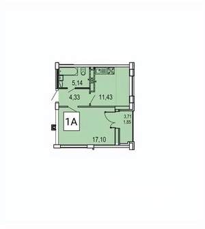 1-к квартира, вторичка, 40м2, 15/20 этаж