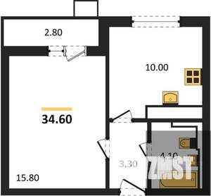 1-к квартира, вторичка, 35м2, 16/19 этаж