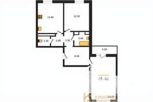 2-к квартира, вторичка, 65м2, 2/17 этаж