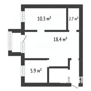 2-к квартира, вторичка, 44м2, 3/5 этаж
