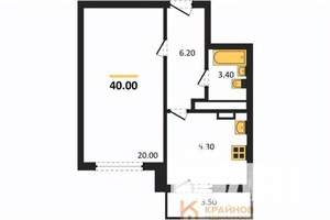 1-к квартира, вторичка, 40м2, 24/25 этаж