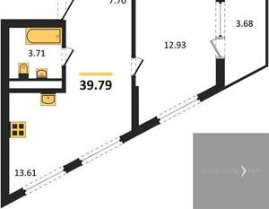 1-к квартира, вторичка, 40м2, 6/21 этаж
