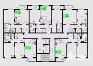 2-к квартира, строящийся дом, 54м2, 6/9 этаж