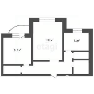 2-к квартира, вторичка, 60м2, 1/10 этаж