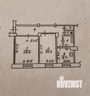 2-к квартира, вторичка, 61м2, 5/5 этаж