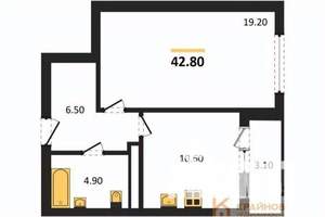 1-к квартира, вторичка, 43м2, 10/25 этаж