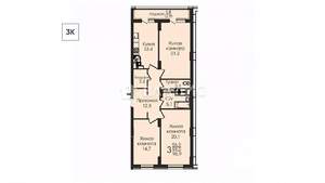 3-к квартира, вторичка, 97м2, 13/25 этаж