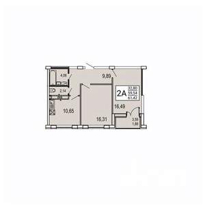 2-к квартира, вторичка, 61м2, 12/20 этаж