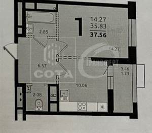 2-к квартира, вторичка, 38м2, 7/12 этаж