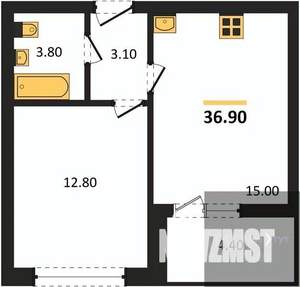 1-к квартира, вторичка, 37м2, 13/17 этаж
