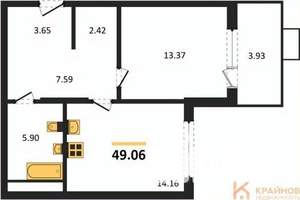 1-к квартира, вторичка, 49м2, 4/21 этаж