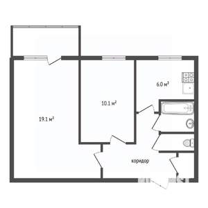 2-к квартира, вторичка, 46м2, 9/9 этаж