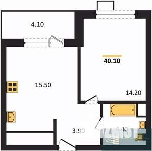 1-к квартира, вторичка, 40м2, 9/11 этаж
