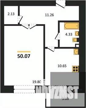 1-к квартира, вторичка, 50м2, 13/14 этаж