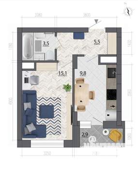 1-к квартира, вторичка, 36м2, 4/21 этаж