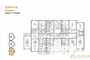 2-к квартира, сданный дом, 66м2, 2/17 этаж