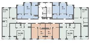 2-к квартира, сданный дом, 60м2, 2/13 этаж