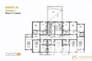 1-к квартира, вторичка, 38м2, 8/17 этаж