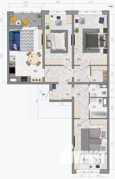 3-к квартира, вторичка, 95м2, 15/18 этаж