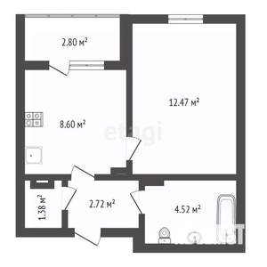 1-к квартира, сданный дом, 31м2, 5/6 этаж