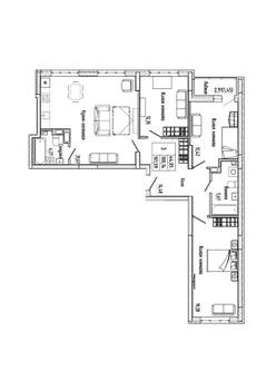 3-к квартира, строящийся дом, 102м2, 1/17 этаж