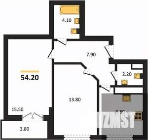 2-к квартира, вторичка, 54м2, 11/25 этаж