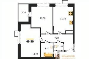 2-к квартира, вторичка, 50м2, 4/11 этаж
