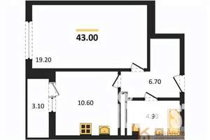 1-к квартира, вторичка, 43м2, 15/25 этаж