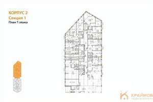 1-к квартира, вторичка, 43м2, 1/21 этаж
