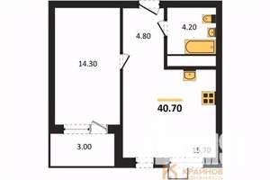 1-к квартира, вторичка, 41м2, 7/11 этаж