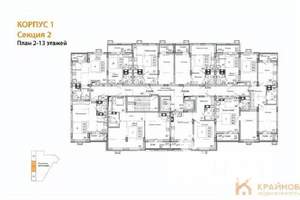 1-к квартира, строящийся дом, 45м2, 13/15 этаж