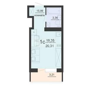 Студия квартира, вторичка, 20м2, 14/20 этаж