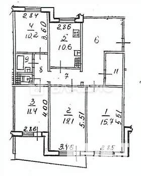 4-к квартира, вторичка, 98м2, 4/9 этаж