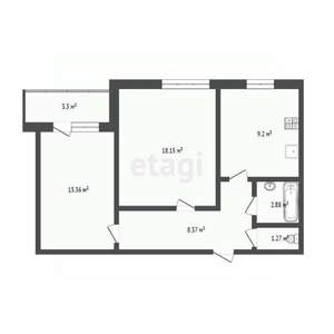 2-к квартира, вторичка, 44м2, 2/5 этаж