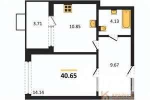 1-к квартира, вторичка, 41м2, 4/21 этаж