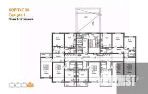 1-к квартира, вторичка, 38м2, 2/17 этаж