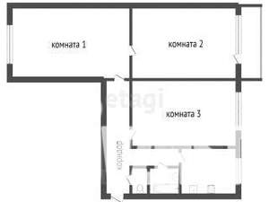 3-к квартира, вторичка, 59м2, 3/5 этаж