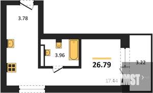 Студия квартира, вторичка, 27м2, 9/28 этаж