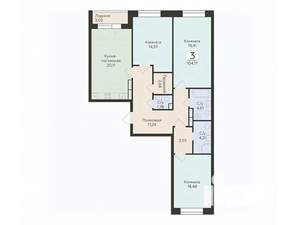 3-к квартира, вторичка, 104м2, 9/24 этаж