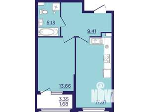 1-к квартира, вторичка, 48м2, 2/18 этаж