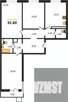 3-к квартира, вторичка, 92м2, 3/17 этаж