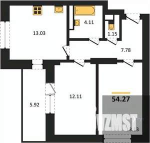 2-к квартира, вторичка, 54м2, 13/28 этаж
